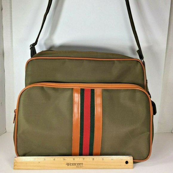 Mr Roberts RARE Vtg Olive Green CarryOn Travel Bag - Picture 5 of 12